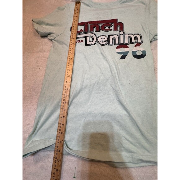 Cinch Denim 96 Retro Men's Size S Light Turquoise Short Sleeve T-Shirt*Read Desc - Picture 3 of 7